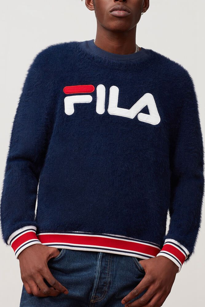 Fila Sweatshirt Cash Sweater Mens Navy - India QJY-610387